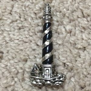 Lighthouse pin, pendant combination, black silver